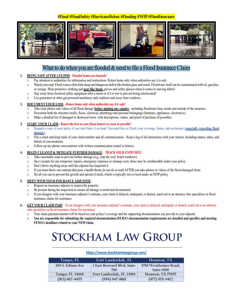 What to do when you are flooded & need to file a Flood Insurance Claim